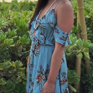 Blue floral dress